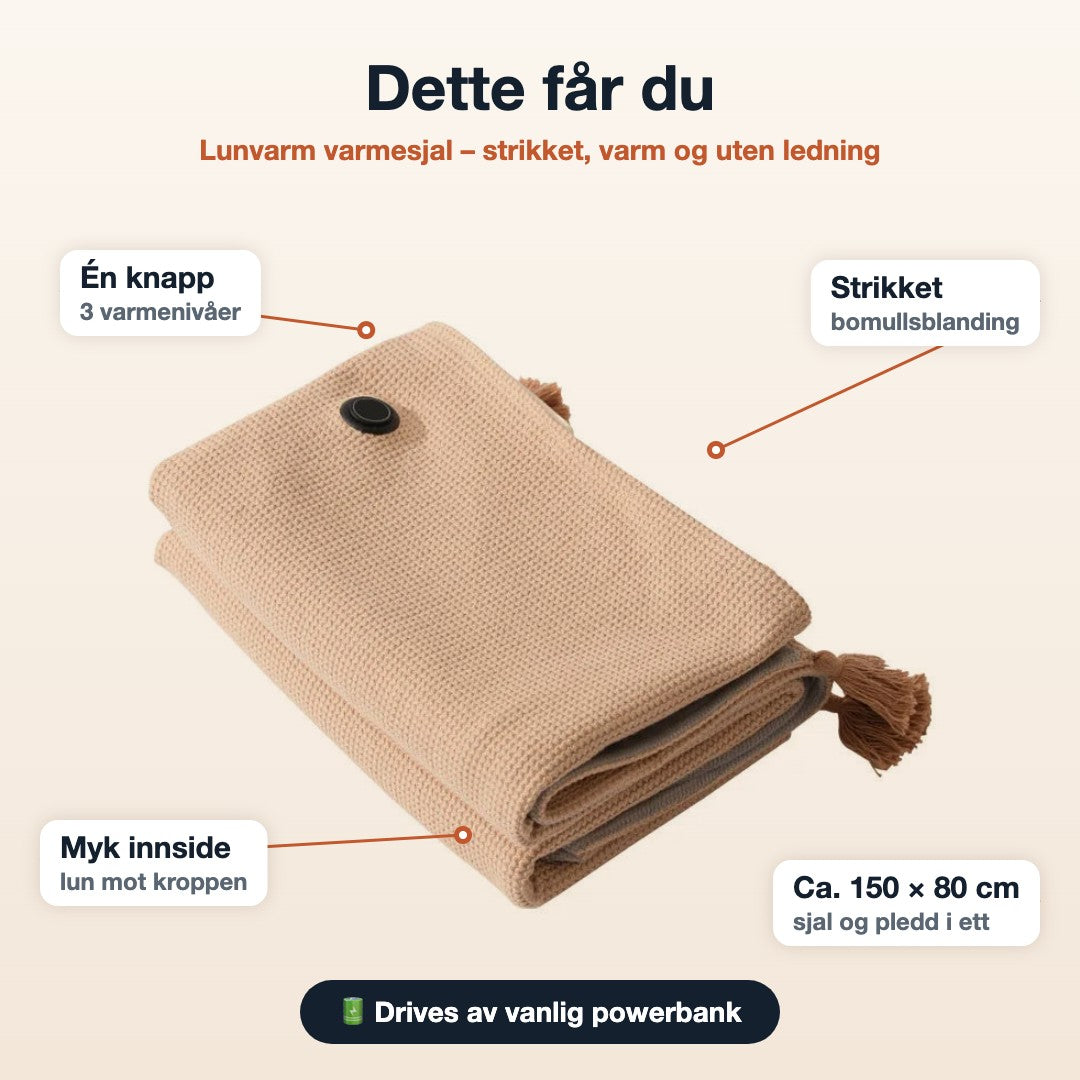 Lunvarm varmesjal – dette får du