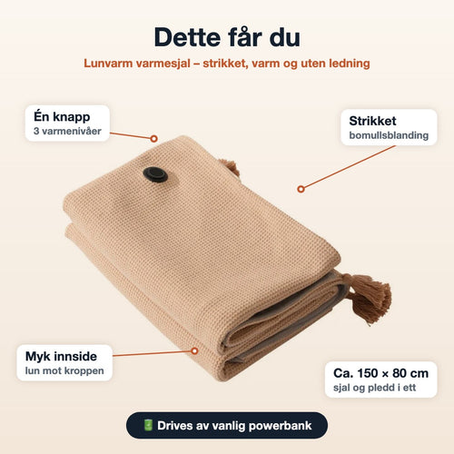 Lunvarm varmesjal – dette får du